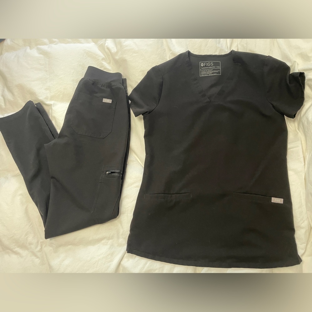 FIGS XXS Casma Scrub Top and XXS High Waisted Yola Scrub Pants